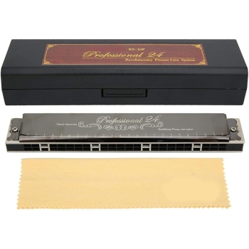 24-otworowa polifoniczna harmonijka ustna - Czarny, klucz G{22050000538]
